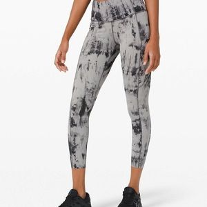 Lululemon Fast and Free 25” Game Day Dark Chrome Black Multi